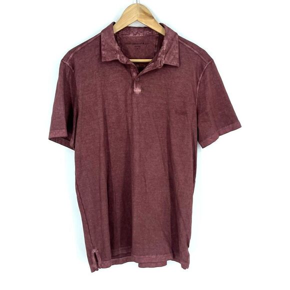 John Varvatos Star USA Polo Shirt Size Medium Mens Maroon Garment Washed Cotton - Picture 1 of 7